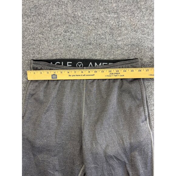 American Eagle Sweatpants Men's M Gray Pockets Pull On Straight Fleece Lined - Picture 3 of 7